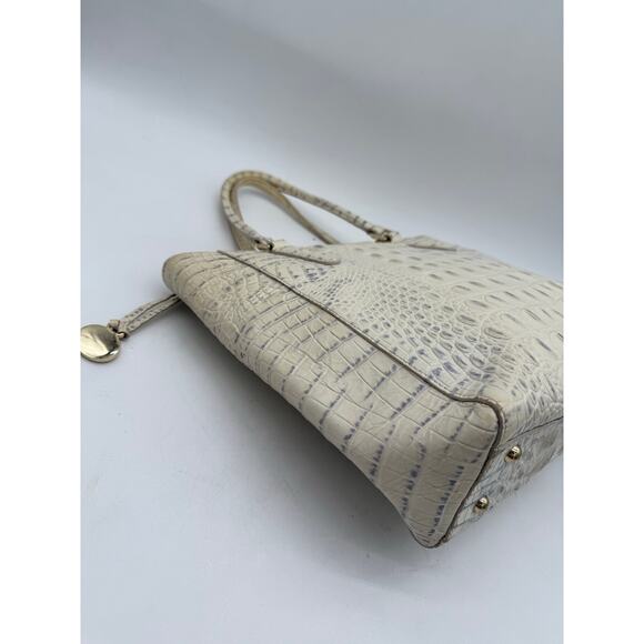 Brahmin Mini Asher Crocodile Leather Cream Satchel Shoulder Bag Women's - Picture 8 of 11